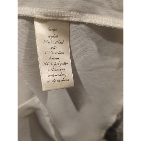 Mi Ami Francesca Blue Cold Shoulder Dress White Fringe Lace Sz L Western Boho - Picture 7 of 8